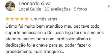 Avaliação Google de Leonardo Silva sobre a NAVE São Vicente